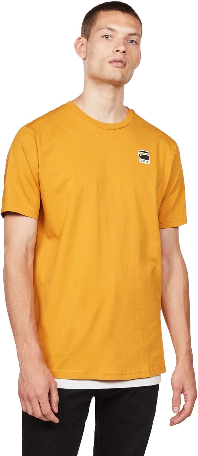 GStar Raw Mens TShirt Yellow US XL Korpaz Logo Graphic Tee Crewneck