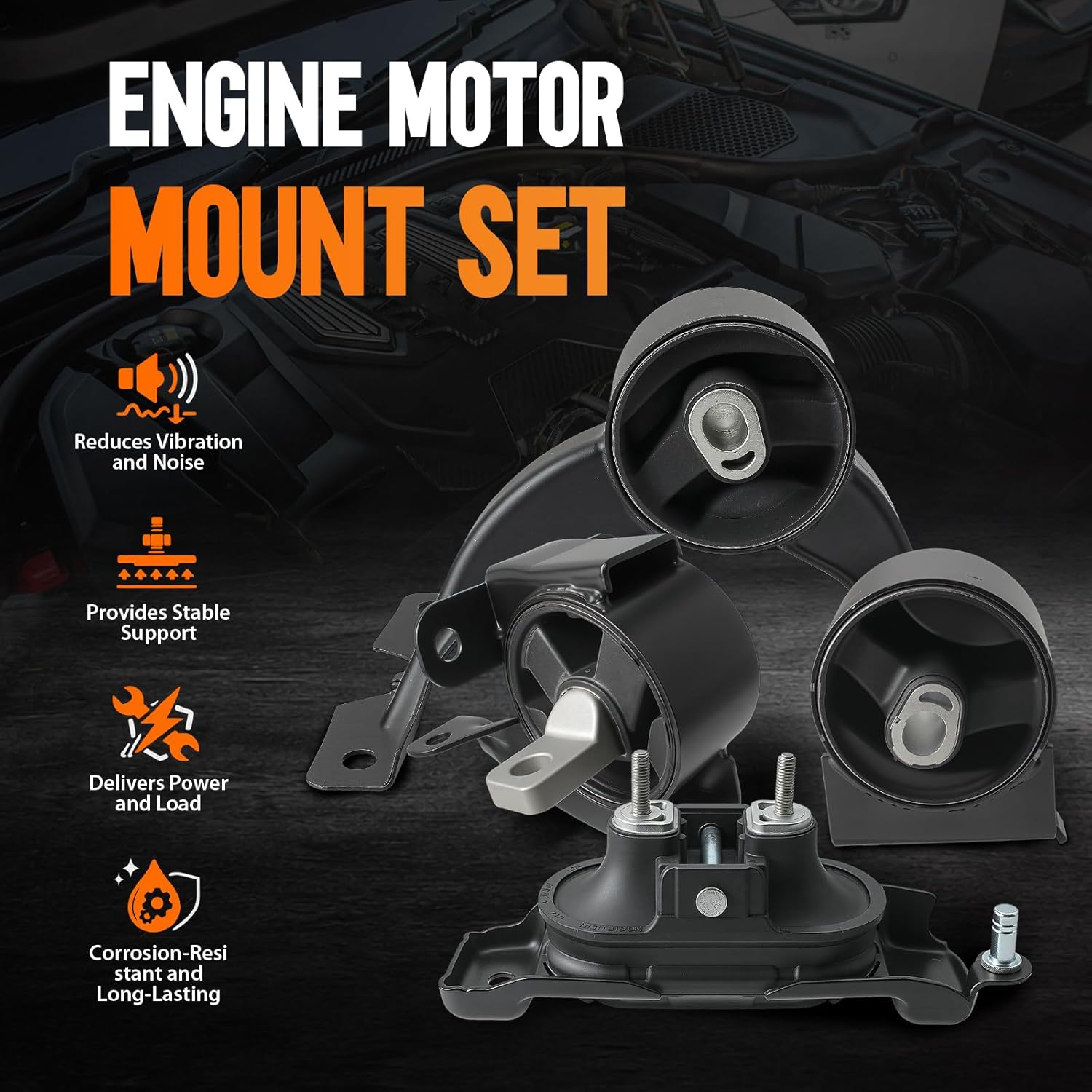 AUTOKAY Engine Motor & Trans Mount Fits Dodge Grand Caravan Chrysler Town & Country 3.6L Engine Motor Mount and Automatic Transmission Mount Set, 4Pcs