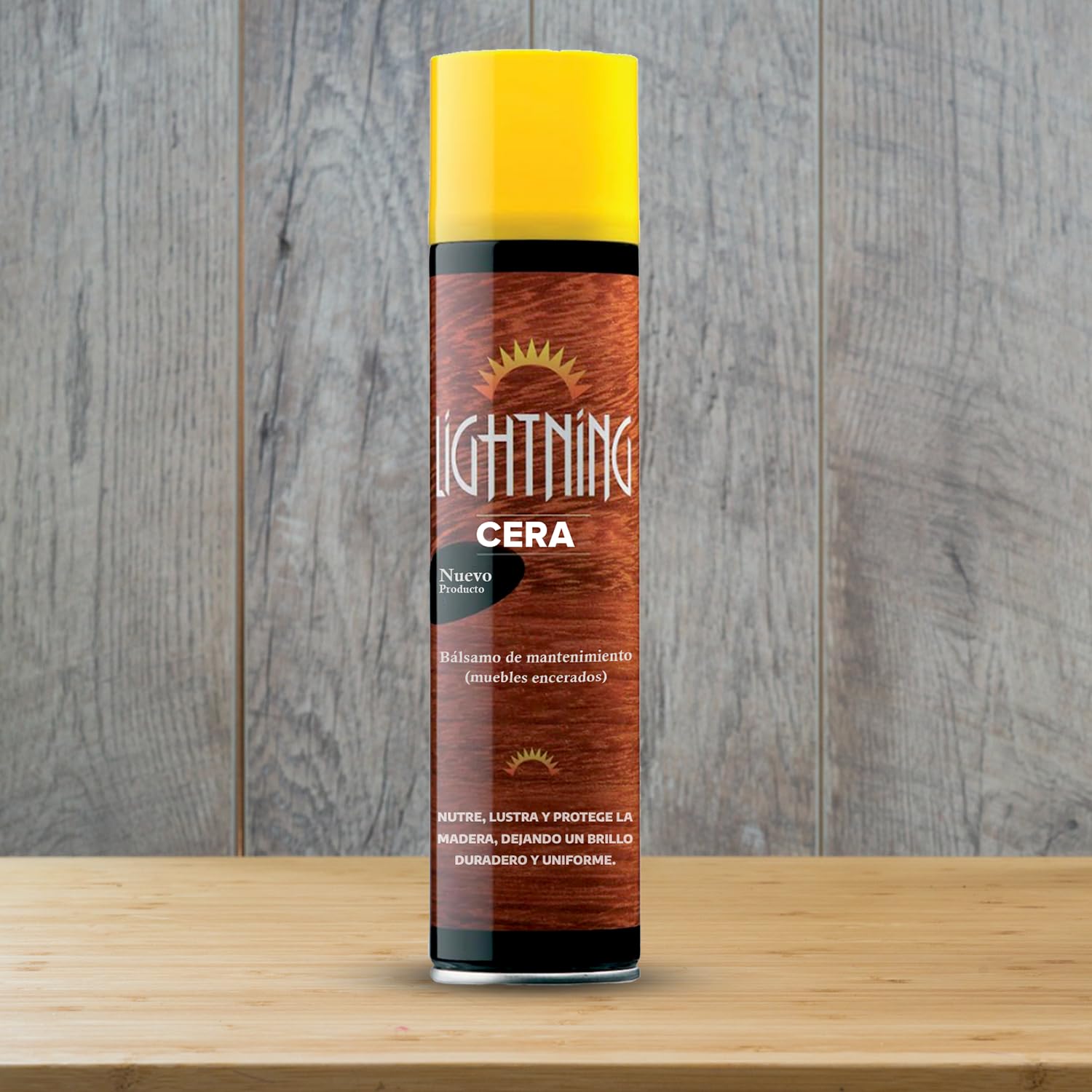 Lightning Cera de mantenimiento encaustica para muebles y madera - Bálsamo - Nutre y da brillo - Aerosol - 400 ml