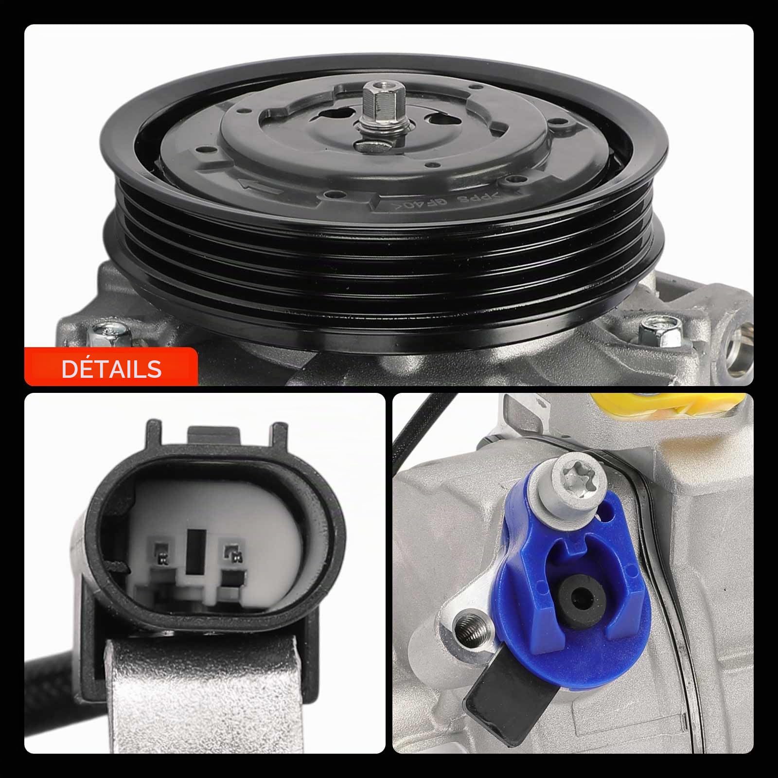 Frankberg Compresseur de Climatisation avec embrayage Compatible avec Série 5 E60 Série 5 break E61 Série 7 E65 E66 E67 X6 F16 F86 Remplacer# 64526917859, huile incluse