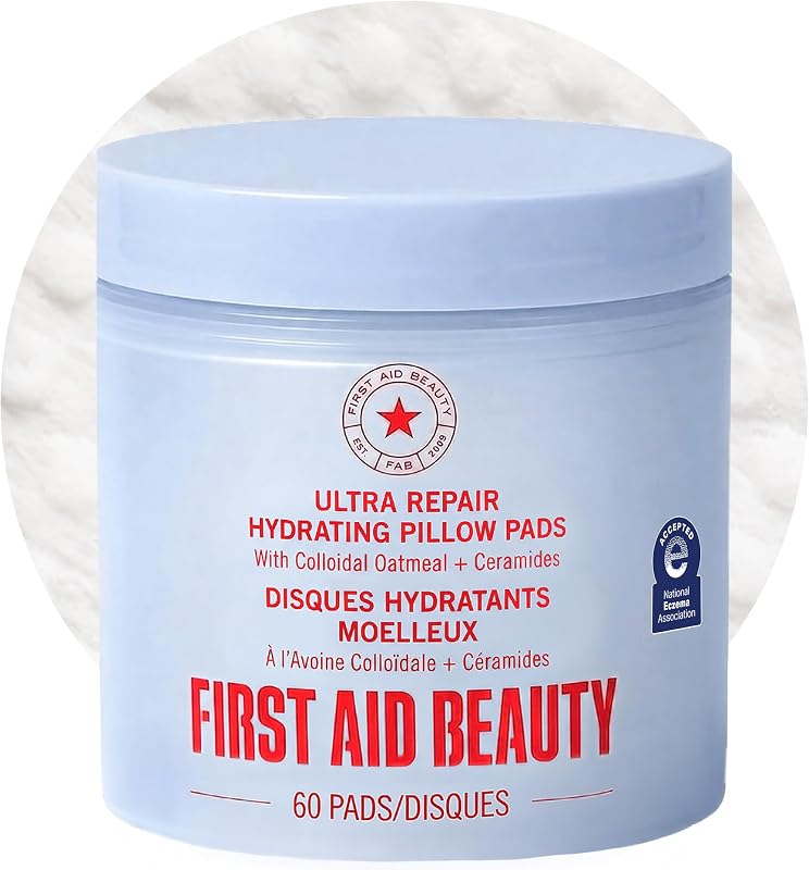 Ultra Repair Hydrating Pillow Pads, Soothing Daily Hydration Pads with Colloidal Oatmeal, Ceramides & Squalane, Boosts Moisture Absorption, Barrier Support for Dry and Sensitive Skin
