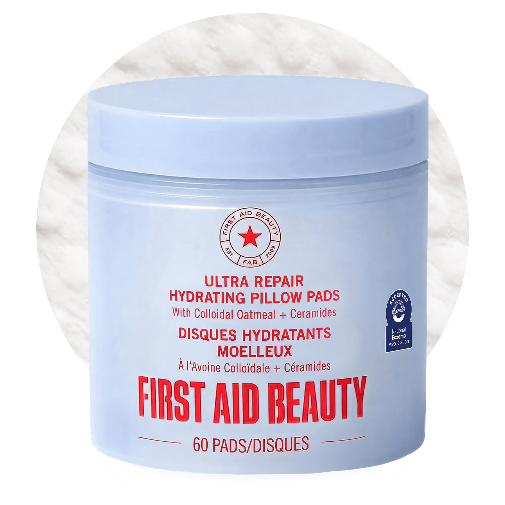 First Aid Beauty Ultra Repair Hydrating Pillow Pads, Soothing Face Pads with Colloidal Oatmeal & Ceramides for Dry, Sensitive Skin, 60 ct - cotton balls and swabs | Mubboo
