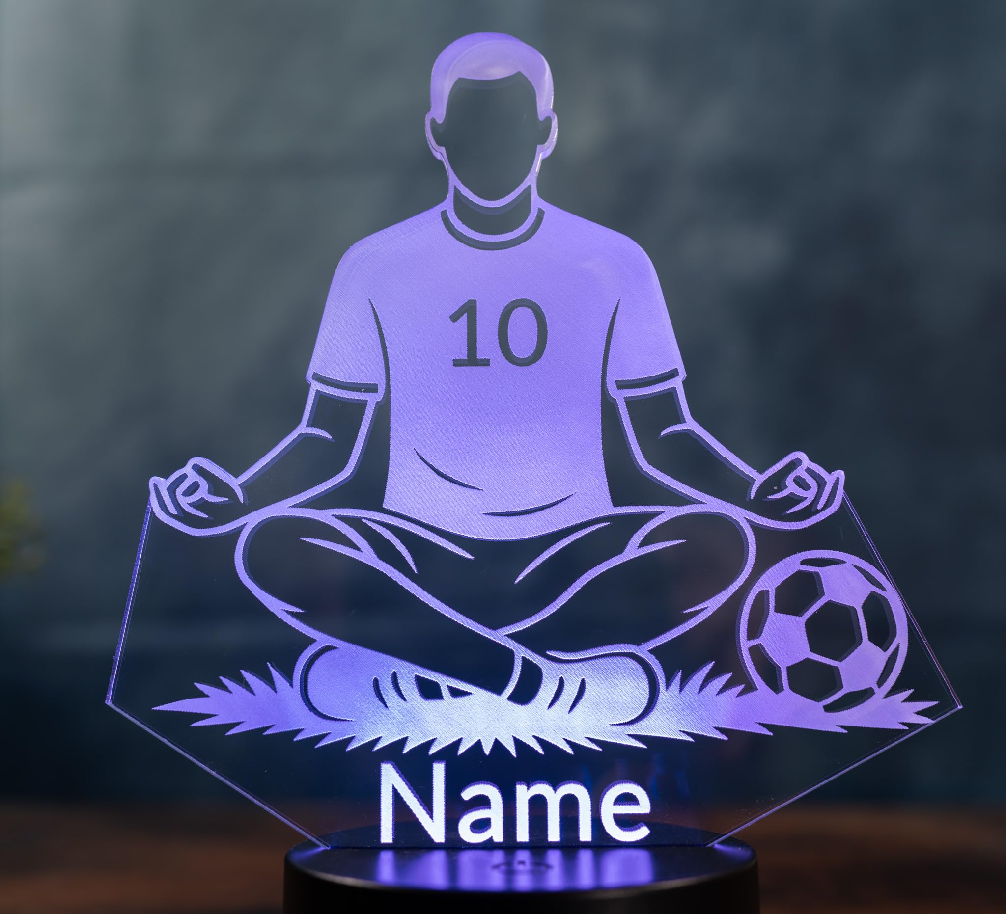 Lampada da calcio personalizzata, luce notturna a LED con nome e numero di maglia, regalo per la cameretta dei bambini, yoga, per ragazzi e appassionati di calcio