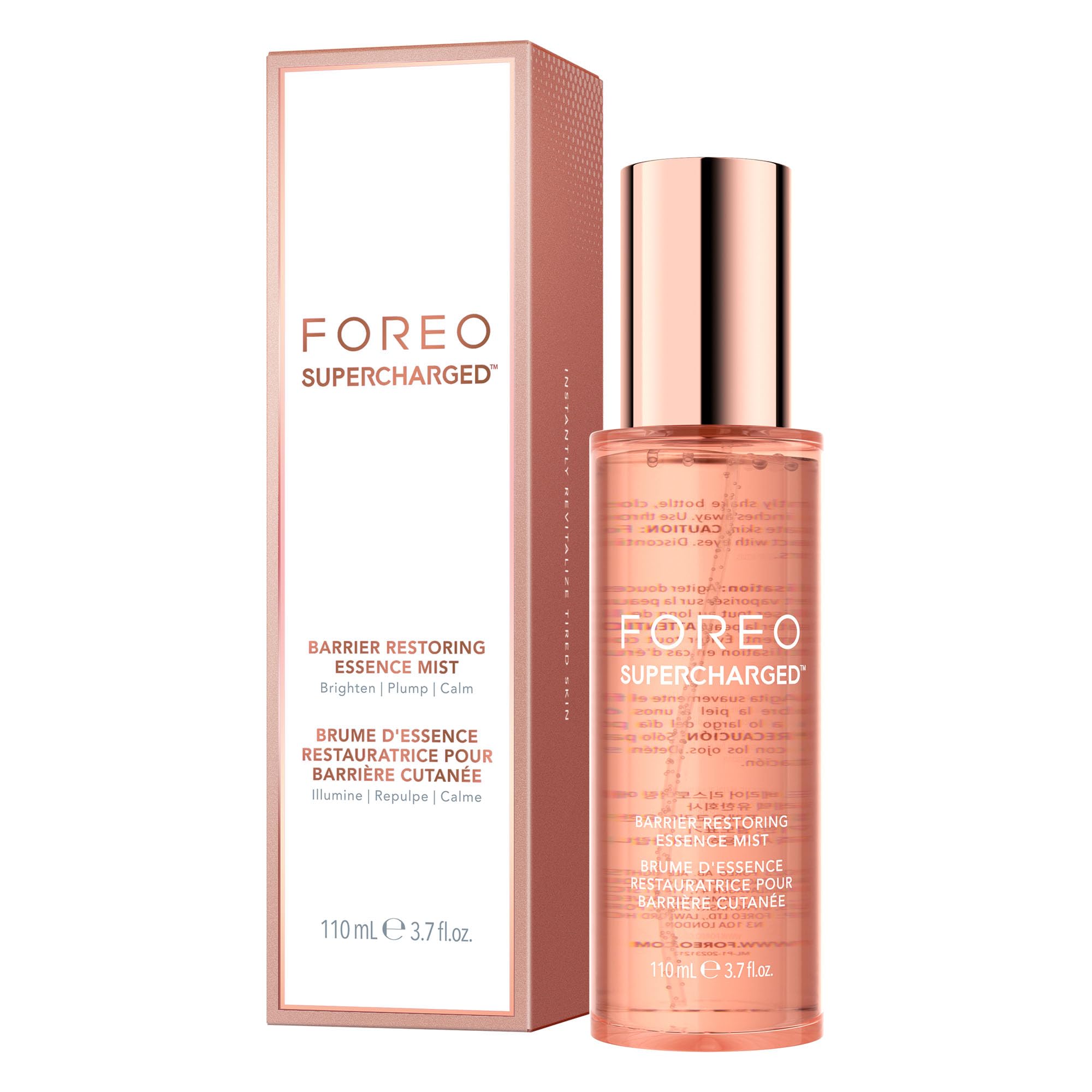 FOREO SUPERCHARGED Bruma facial restauradora, 110 ml - Hidratante potenciador de colágeno - Péptidos de colágeno, niacinamida, centella asiática, pantenol - Tónico facial para todo tipo de pieles