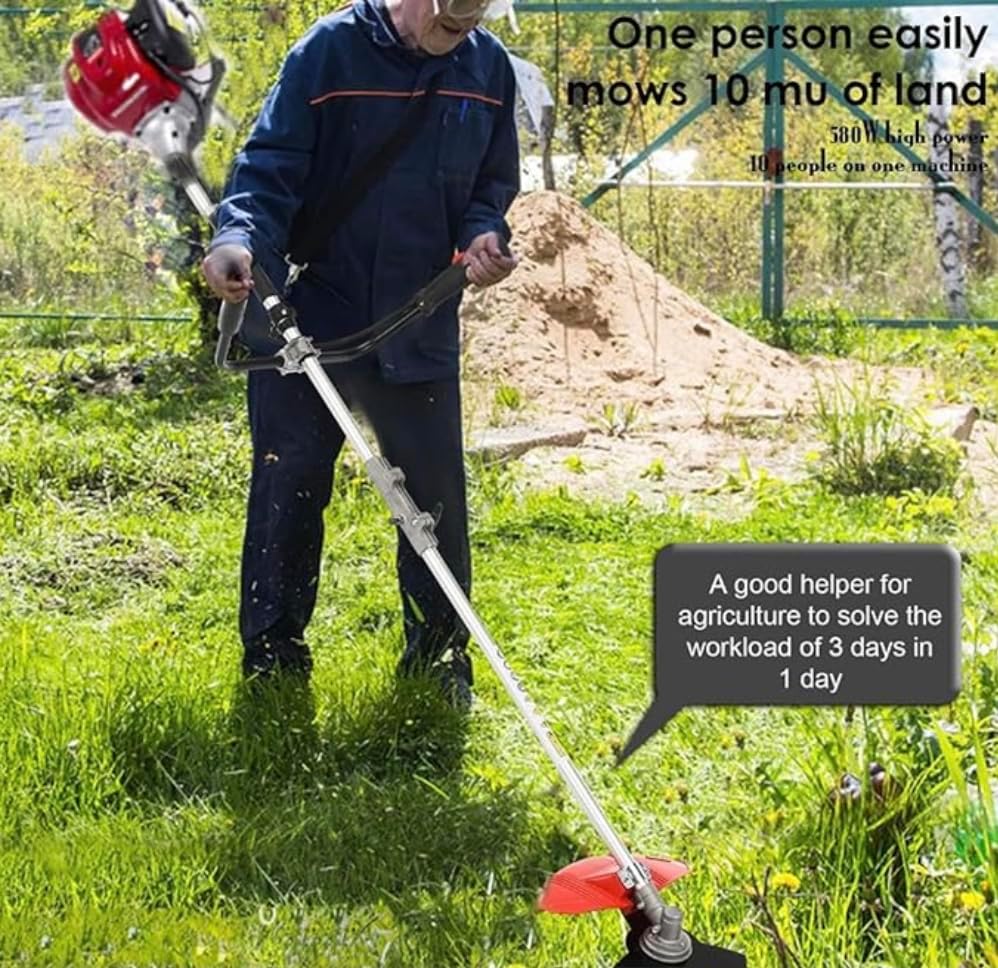 Person using chikura GX50 Grass Strimmer