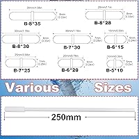Vista 2 de Barras de agitación magnéticas con juego de recuperador magnético, barras de mezclador magnético de PTFE de tamaño mixto para laboratorio, varilla