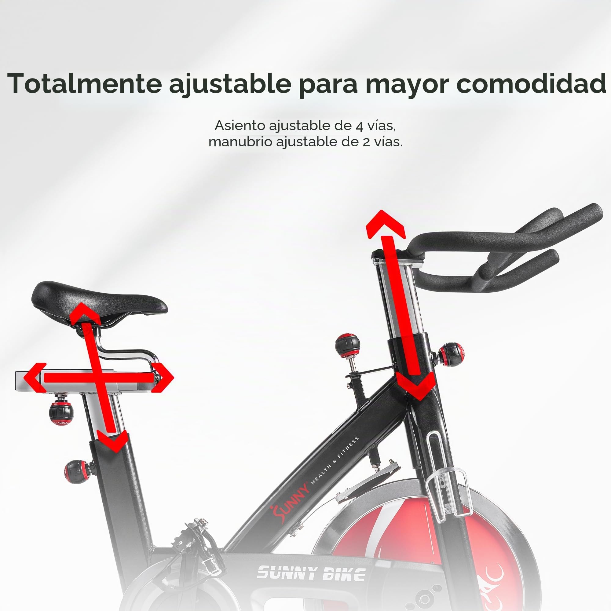 Sunny Health & Fitness Negro 275 libras. Bicicleta estática de ciclismo estacionaria para interiores de peso máximo con servicio pesado de 49 lbs. Volante cromado – SF-B1002