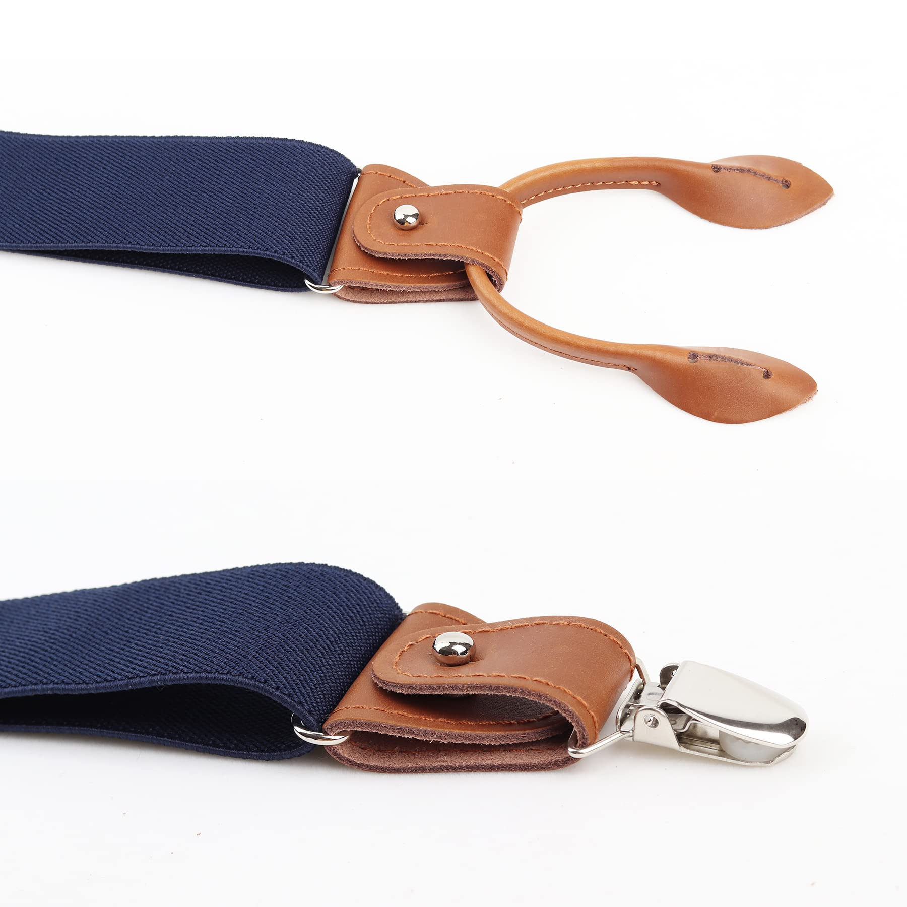 Tirantes & Pajarita para Hombre en Forma Y 3,5 cm de Ancho - 6 Vías para llevar, Cierre de botón, cierre de langosta, peto con hebilla - Tirantes Alargados para Estatura 160-200 cm