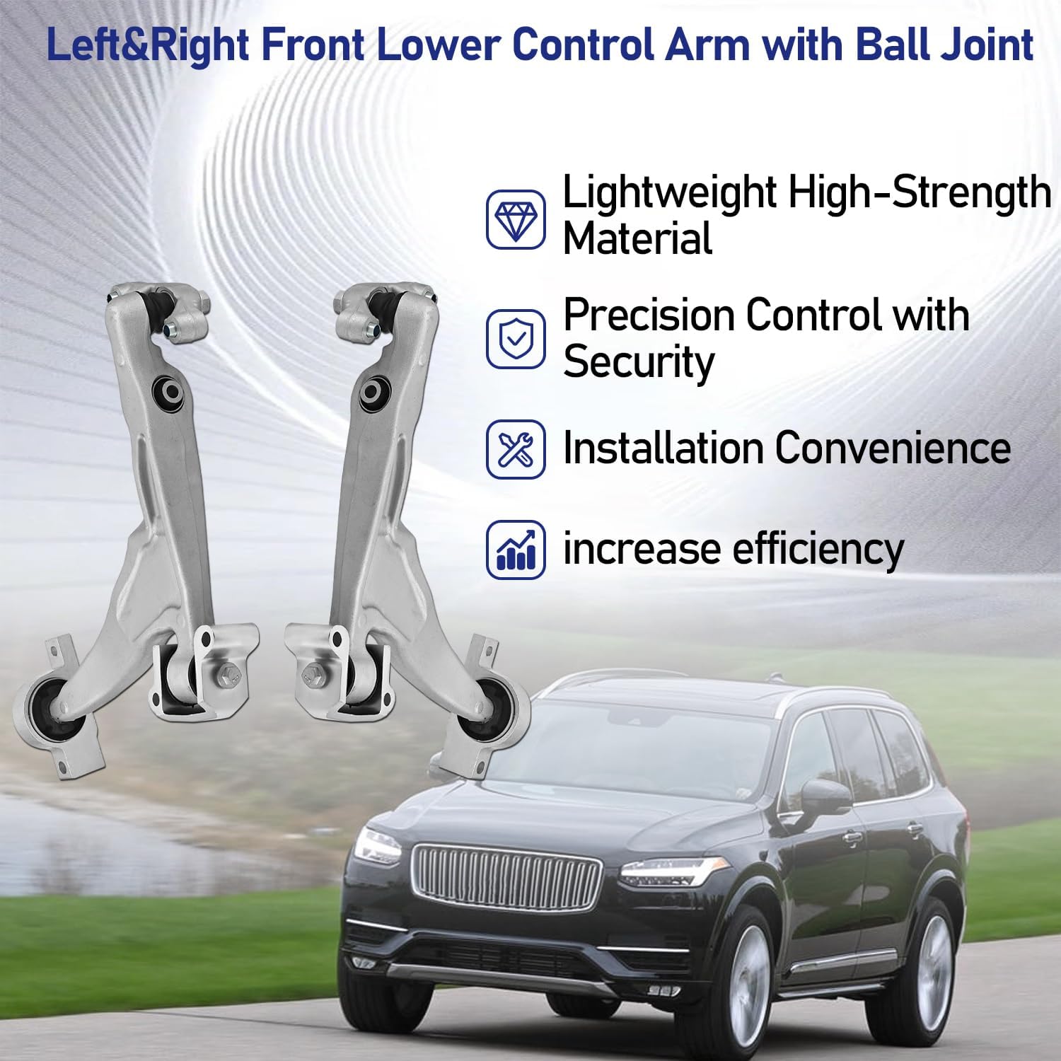 31360644 31360651 Left & Right Front Lower Control Arm with Ball Joint Assembly Compatible with XC60 2018-2023 For XC90 2016-2023 Repalce 32246810 32246811