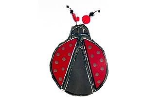 Vibrant Blue Beetle Ornament with Intricate Stained Glass Design