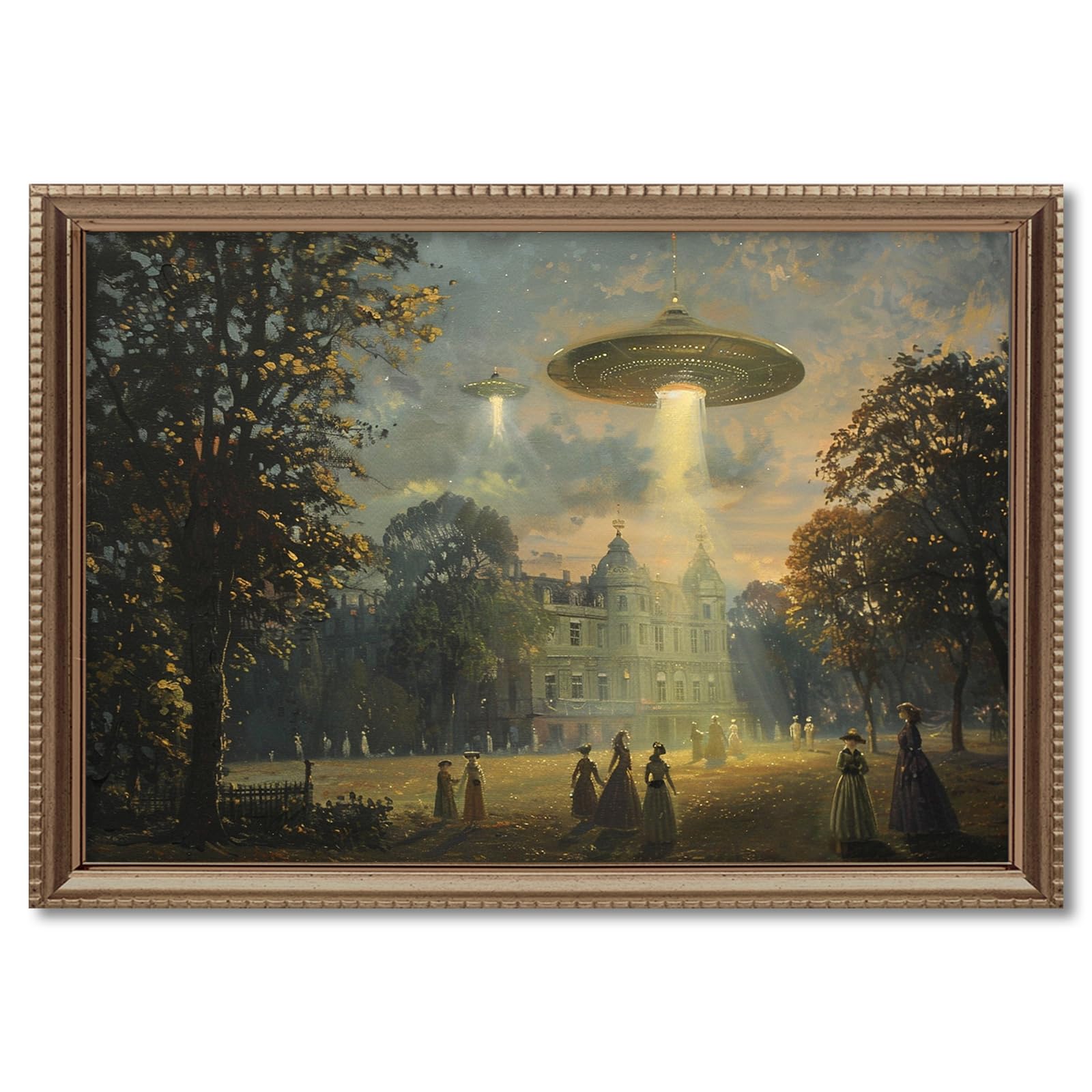 絵画 UFO Amazon.com: Wallvelart Ufo Canvas Wall Art Retro Alien Poster