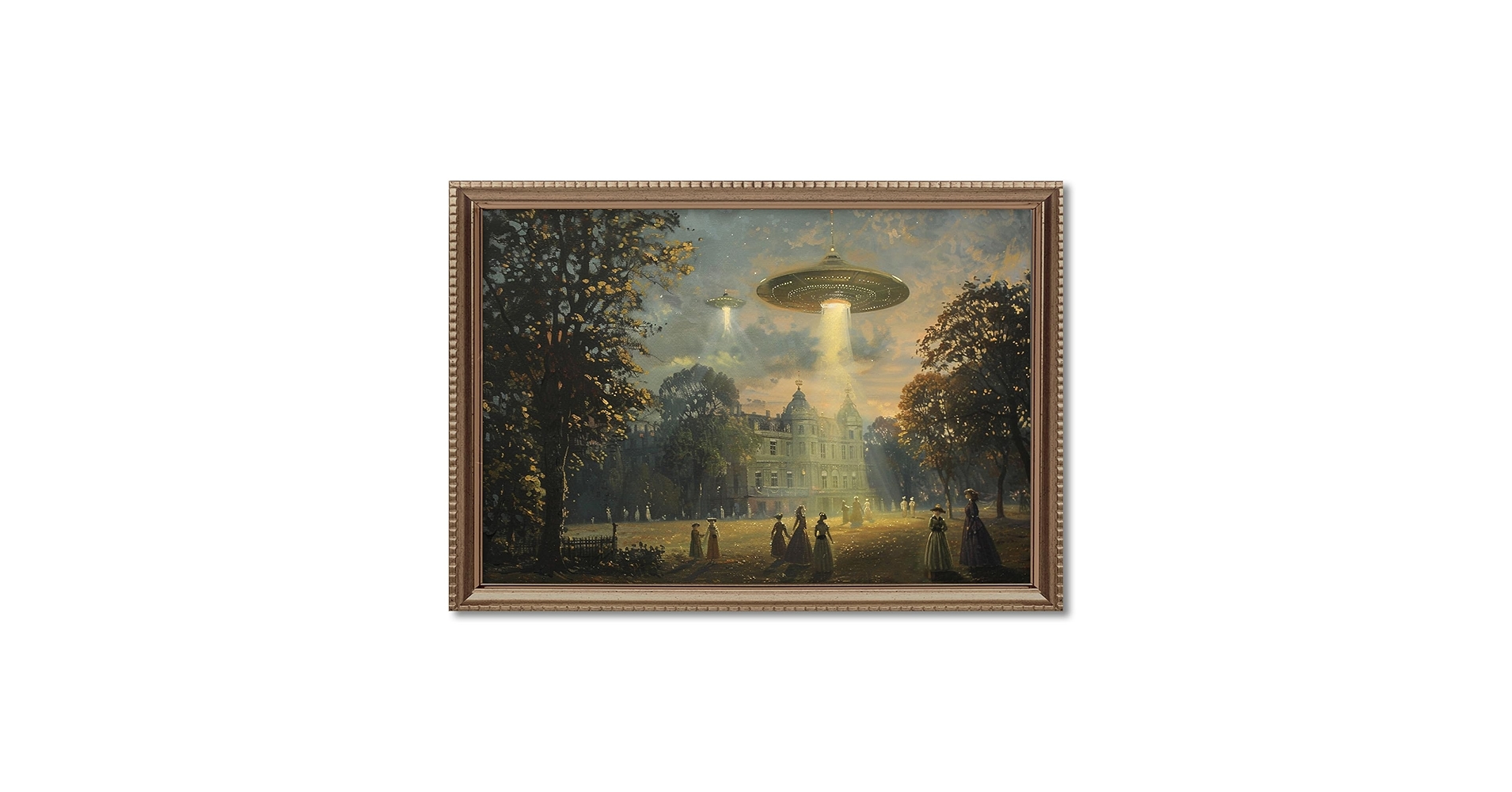 Amazon.com: Ufo Canvas Wall Art Retro Alien Poster Victorian