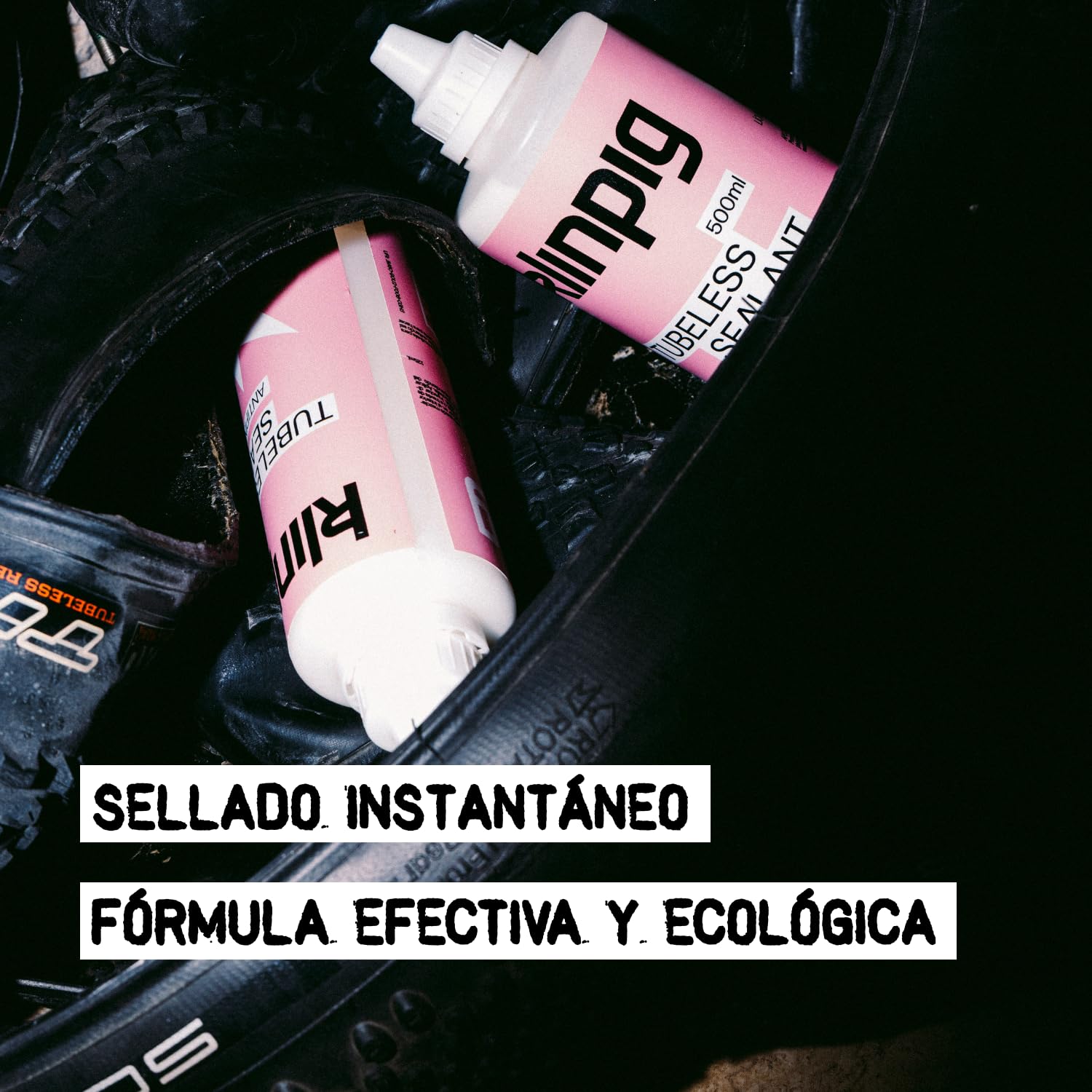 Líquido Antipinchazos, Evita y Sella Pinchazos al Instante, sin Amoniaco Añadido, No Daña Cámara Ni Cubierta, Antipinchazos Bici, Micro Partículas Naturales, Color Rosa