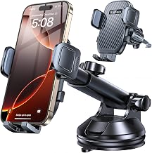 Romuto Car Phone Holder Mount【Windshield+Vent+Dash】Suction Cup Phone Holders for Your Car Phone Mount, Cell Phone Car Mount for Truck Stand Dashboard car mount for iPhone 16 15 Pro Max (Carbon fiber)