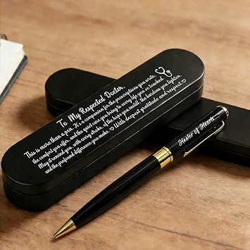 ABNTY Doctor Gifts from Patients, Sentimental Appreciation Doctor Keepsake Gift, Custom Engraved Ballpoint Pen with Metal Case