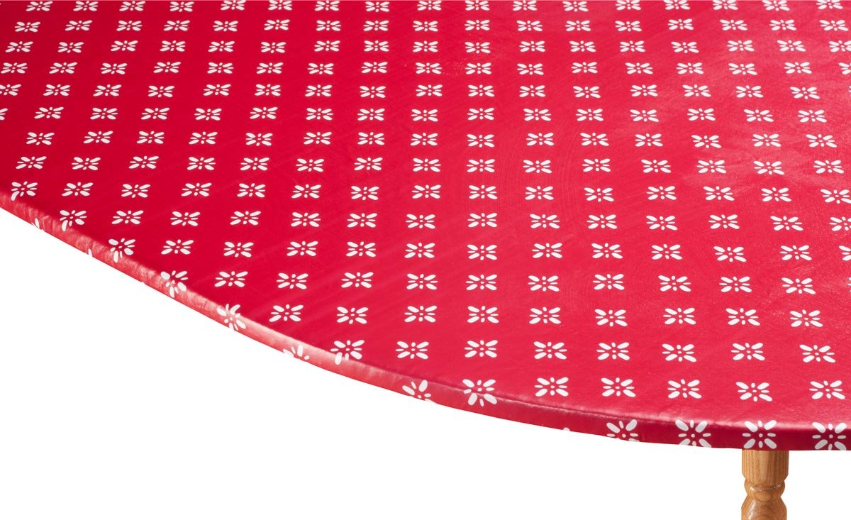 WalterDrake Heritage Vinyl Elastic Table Cover with Fleece Backing in 3 Sizes, Reusable