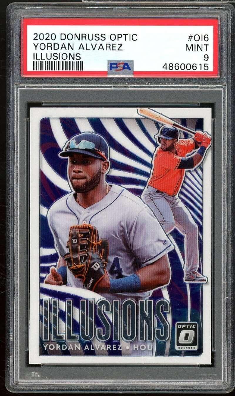 Yordan Alvarez Rookie Card 2020 Donruss Optic Illusions #o16 PSA 9 - Baseball Slabbed Rookie Cards