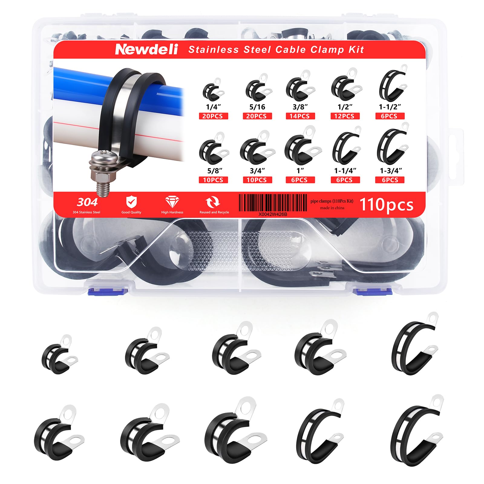 Colliers de serrage (kit de 110 pièces)