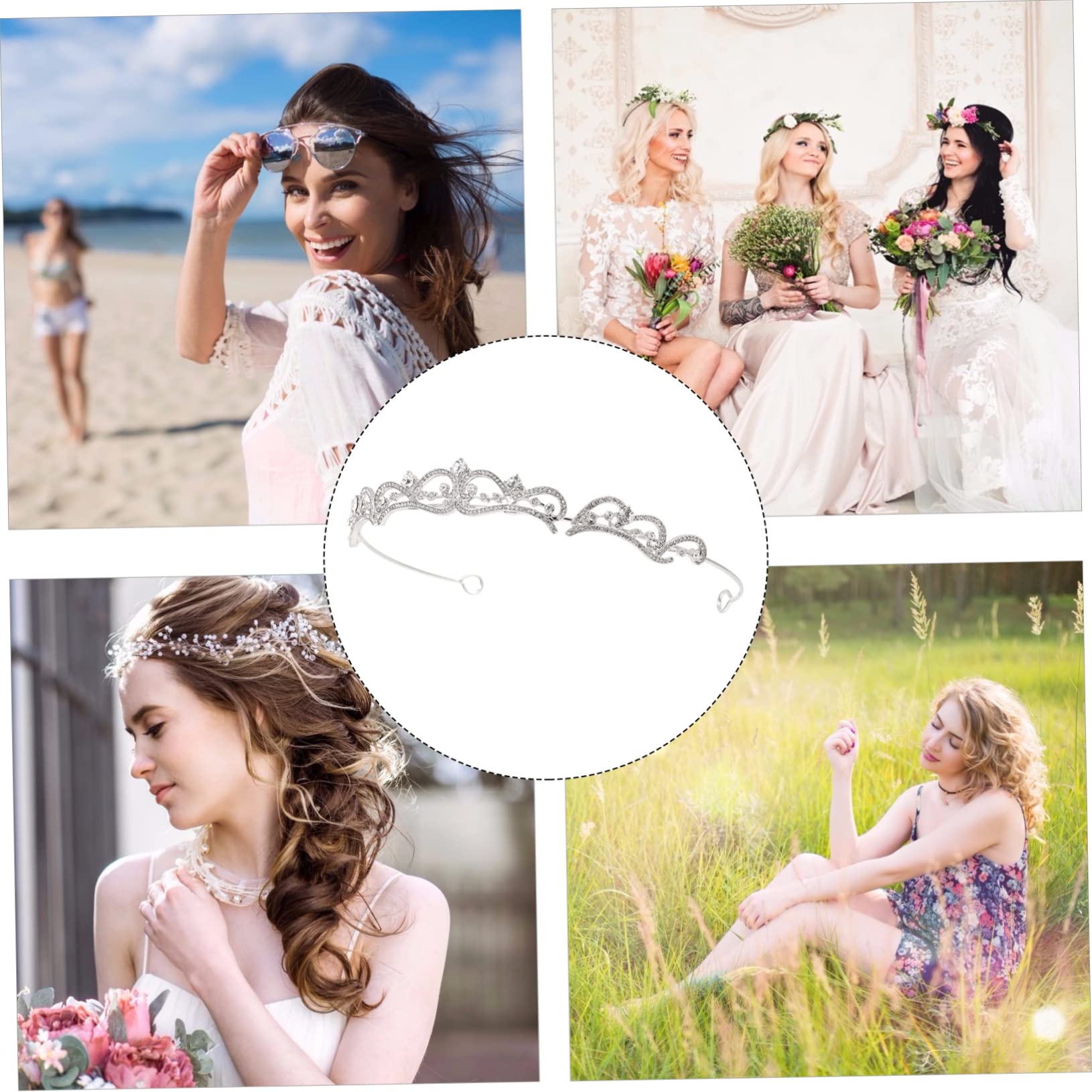 FOMIYES 3 Piezas Tocados De Novia Tiara Mujer Tiaras Para Mujer Barroco De Fiesta De Cumpleaños Para Niñas Princesa Tiaras De Novia Diademas De Novia Birthday Ahuecar Reinas Estrás