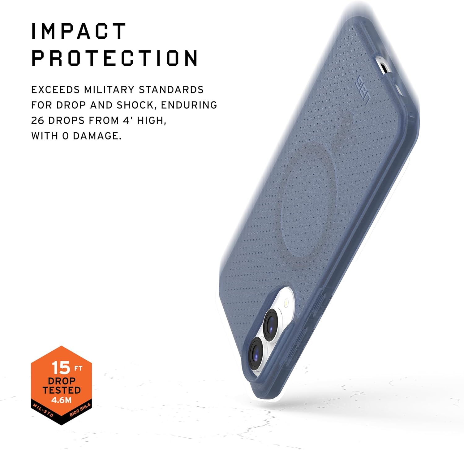 URBAN ARMOR GEAR UAG Designed for Samsung Galaxy S25 Edge Case Dot, Compatible with Magnetic Charging Slim Transparent Rugged Military Drop Tested Protective Cover, Cloud Blue
