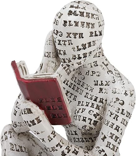 Miniatura 5 de Figura de lectura para mujer, decoración moderna de estantería, estatua de pensador de mujer de lectura de pulpa, escultura de arte abstracto