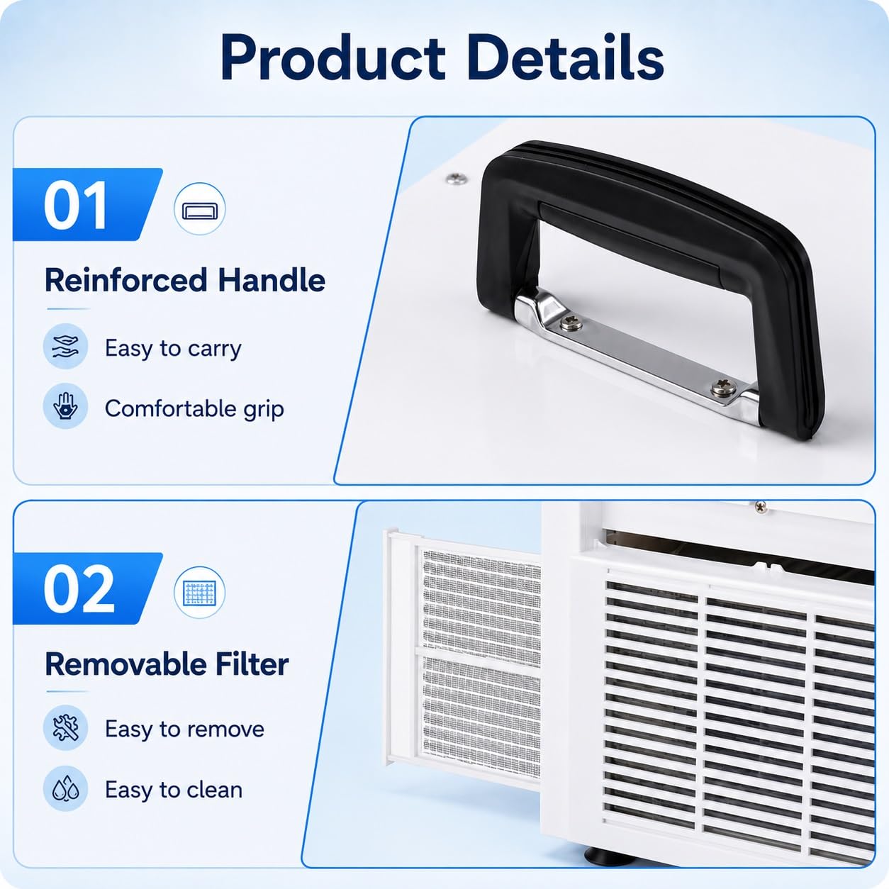 Kompaktowy Klimatyzator Split AC 3000 BTU | Ze zdalnym, cyfrowym wyświetlaczem, trybem uśpienia, cichą pracą, do namiotu, ciężarówki, użytku domowego(1-meterpipe)
