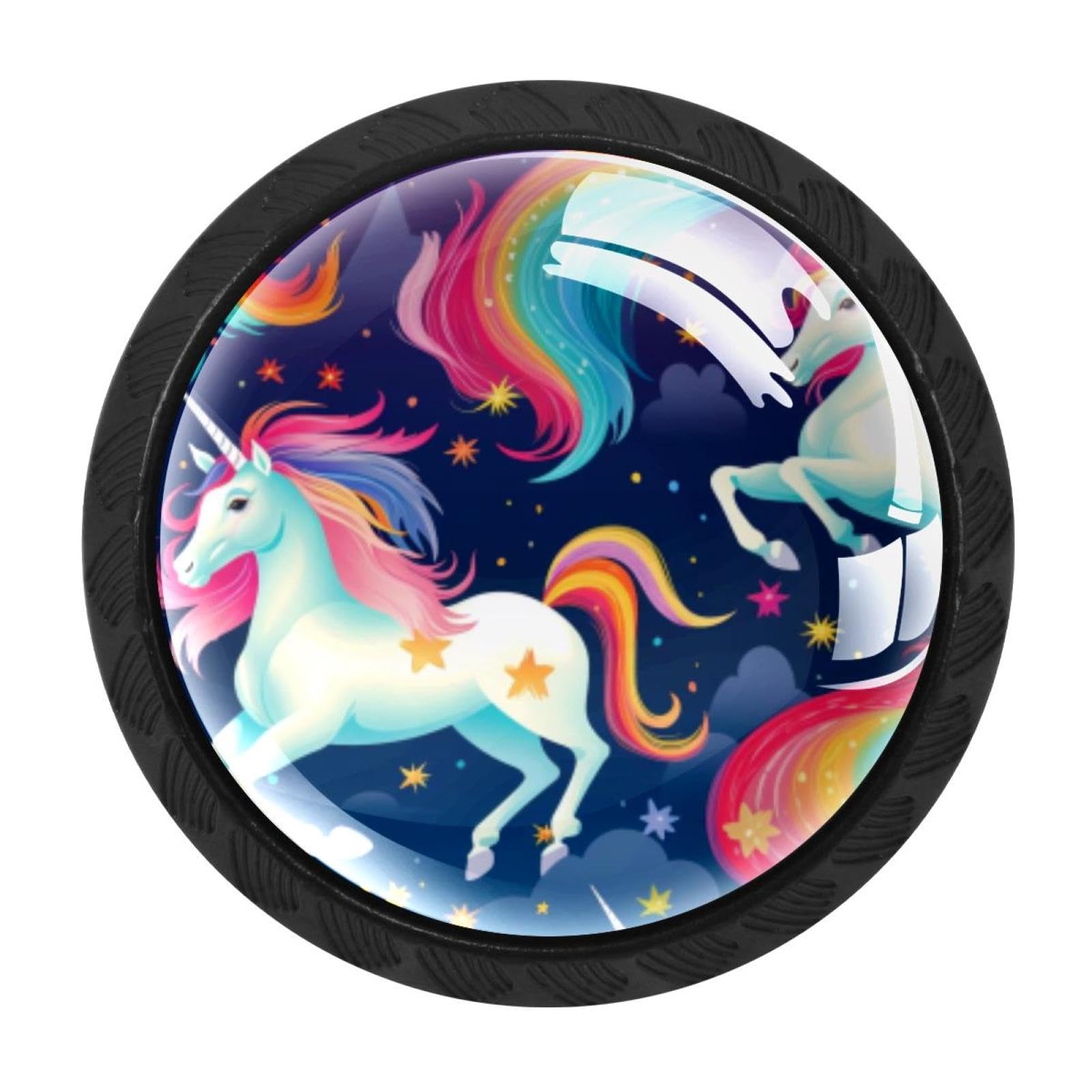 Chenzzzz Multicolored 20 Rainbow Unicorn Drawer Knobs Pull Handle Crystal Glass Circle Shape Cabinet Drawer Pulls Cupboard Knobs With Screws For Kitchen Cupboard Dresser Wardrobe Etc