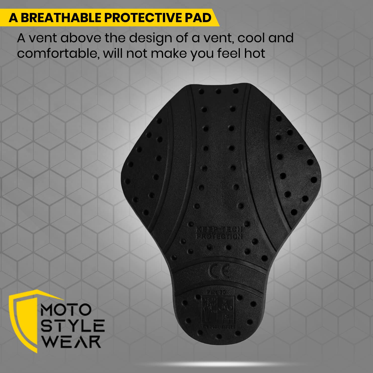 MOTOSTYLEWEAR – CE 1 Approve Back Protective Pads, Men’s Level 1 Approved Back Protectors, Back Armor Motorcycle Jacket Replacement Pad Pair for Women.