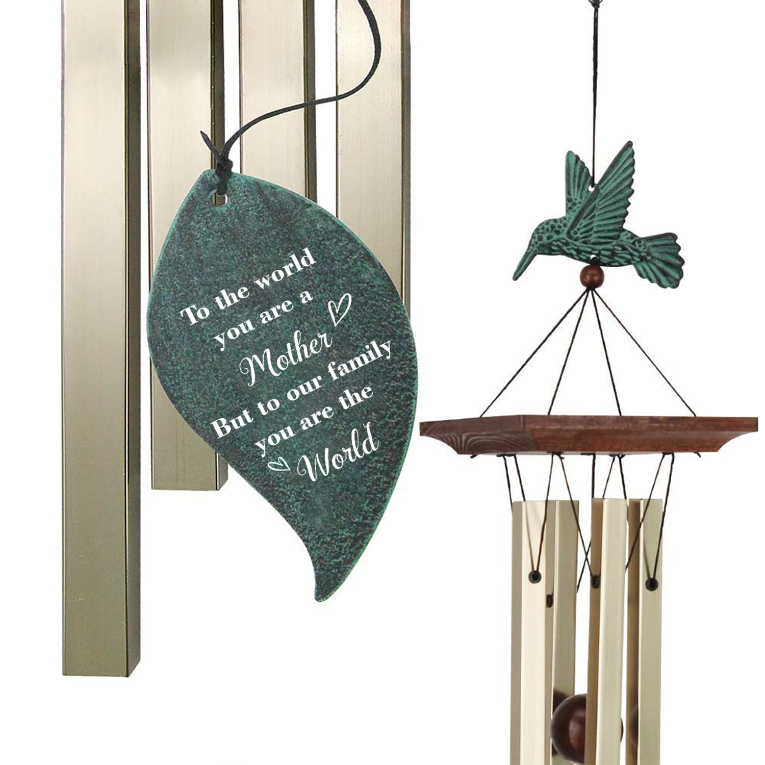 ASTARIN Personalized Wind Chimes for Mother's Day,Customized Wind Chime Outdoor Deep Tone,Hummingbird Wind Chimes,Custom Gift for Mom,Grandma, from Daughter,Son