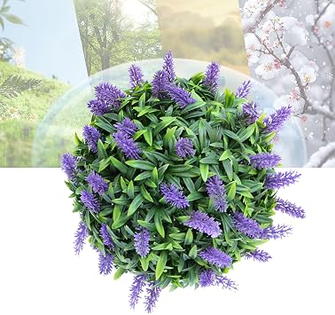Decorative Faux Greenery Fake Plants Dia 14in, Small Artificial Plants, Faux Boxwood Decorative Balls, Decorative Plant Ball Decor Artificial Grass Ball, Round Plastic Plant Ball