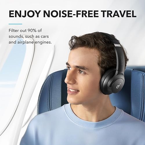 Miniatura 10 de soundcore by Anker Q20i Auriculares híbridos con cancelación activa de ruido, Bluetooth inalámbrico sobre la oreja, tiempo de reproducción ANC de 40