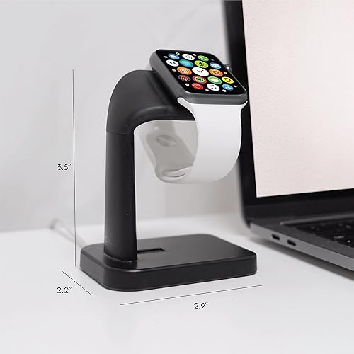 Miniatura 7 de Macally Soporte de cargador para Apple Watch Series Ultra, 9, 8, 7, 6, 5, 4, 3, 2, 1, SE (1.732 pulgadas, 1.654 pulgadas, 1.575 pulgadas, 1.496