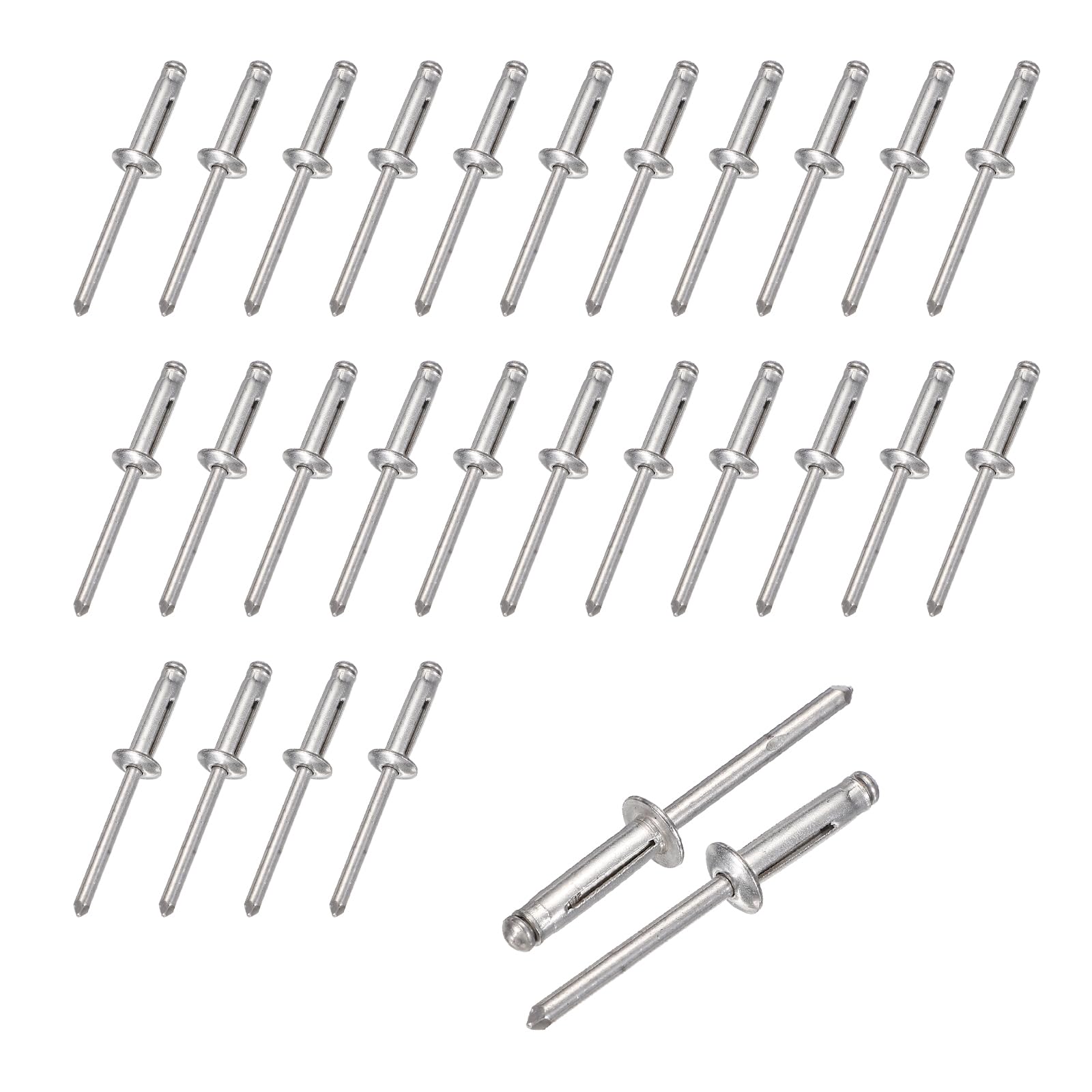 sourcing map 50pcs Aluminum Large Head Grip Rivets 4.8x18mm Multi-Grip