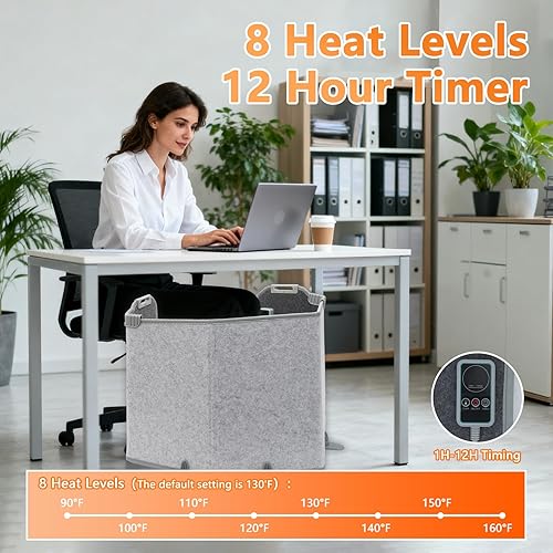 Miniatura 2 de Calentador de pies portátil seguro, utilizado como intercambiador de calor personal debajo del escritorio para piernas y pies, adecuado para