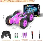 Terucle Remote Control Car, Rc Cars Stunt Car Toys Nouveaux lumières à bande améliorée et phares Jouets de voiture Double-Sided 360° Rotation 4WD Rc Drift camion pour garçons filles cadeau d'anniversaire (purple)