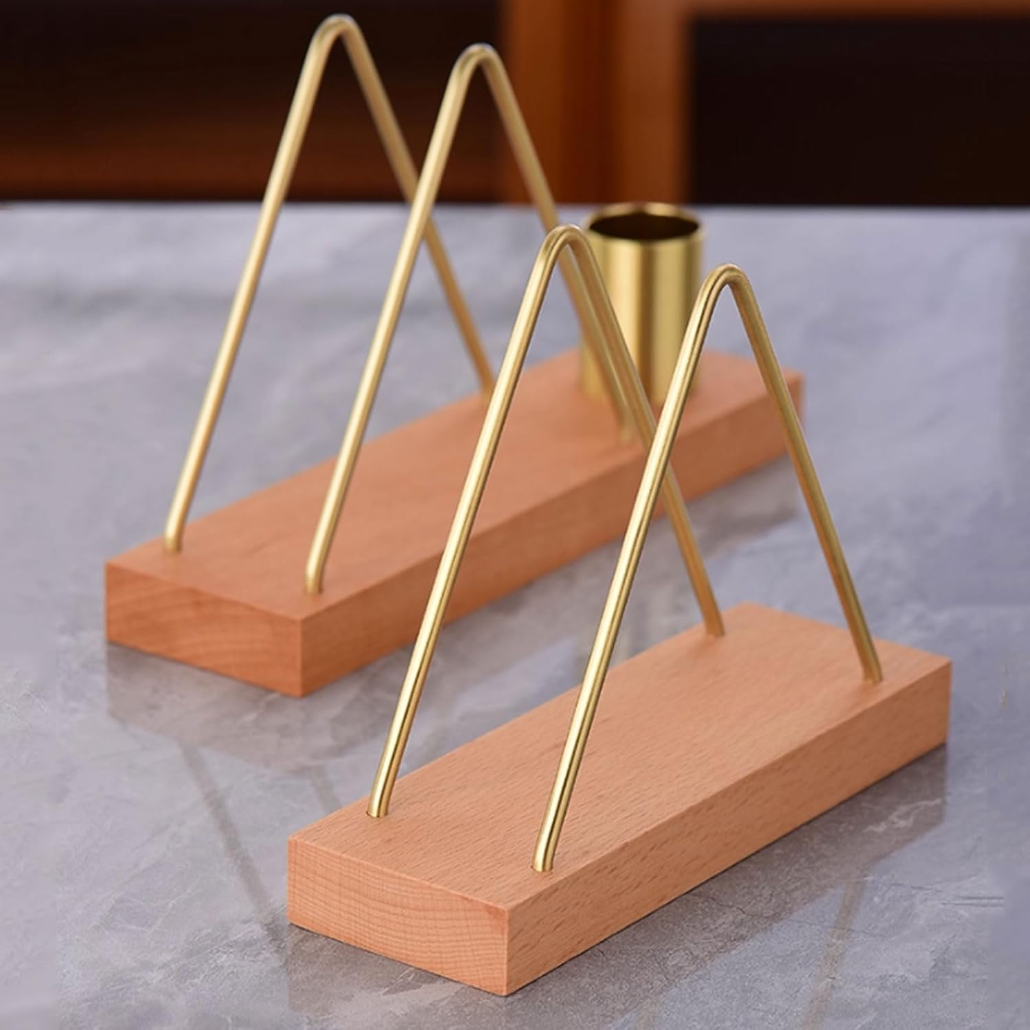 Beech Walnut Vertical Napkin Stand Wooden Paper Towel Holder for Cafe, Restaurant Simple Metal Wood Table Top Dispenser (wood, 20 * 5.5 * 13cm)