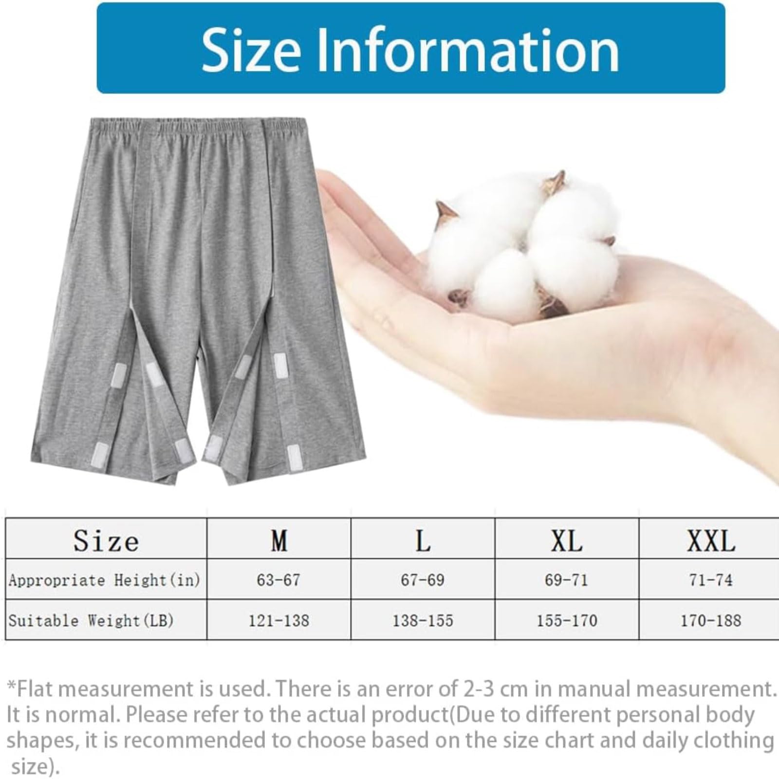 Camici Unisex in Cotone for pazienti, Completamente Aperti su Entrambi i Lati for pazienti Costretti a Letto, Camicie da Notte estive Corte for Ospedale