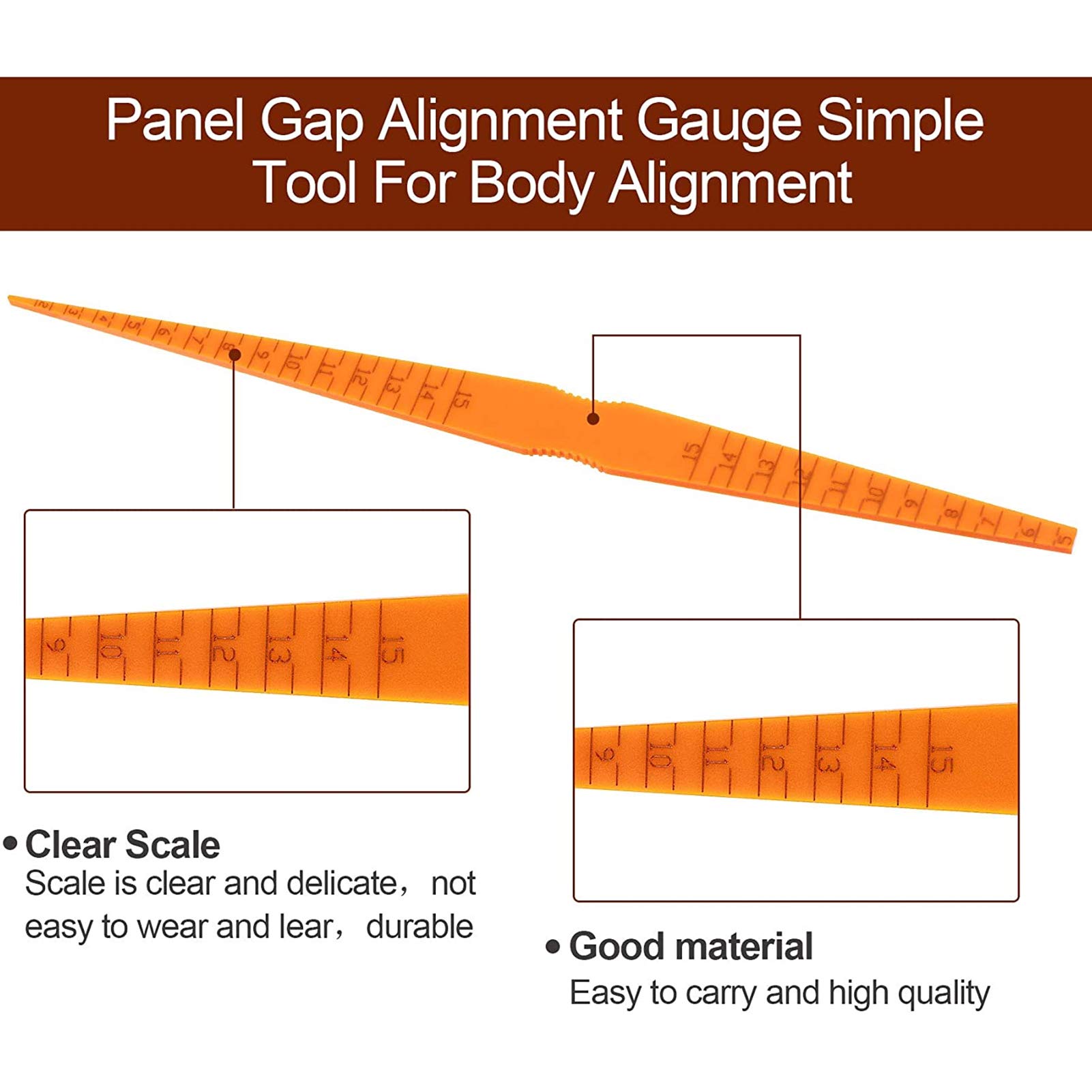 Panel Gap Alignment Gauge,Door Panel Gap Alignment Simple Measuring Tool Taper Feeler for Auto Body Positioning Measurement Ruler Car Accessories