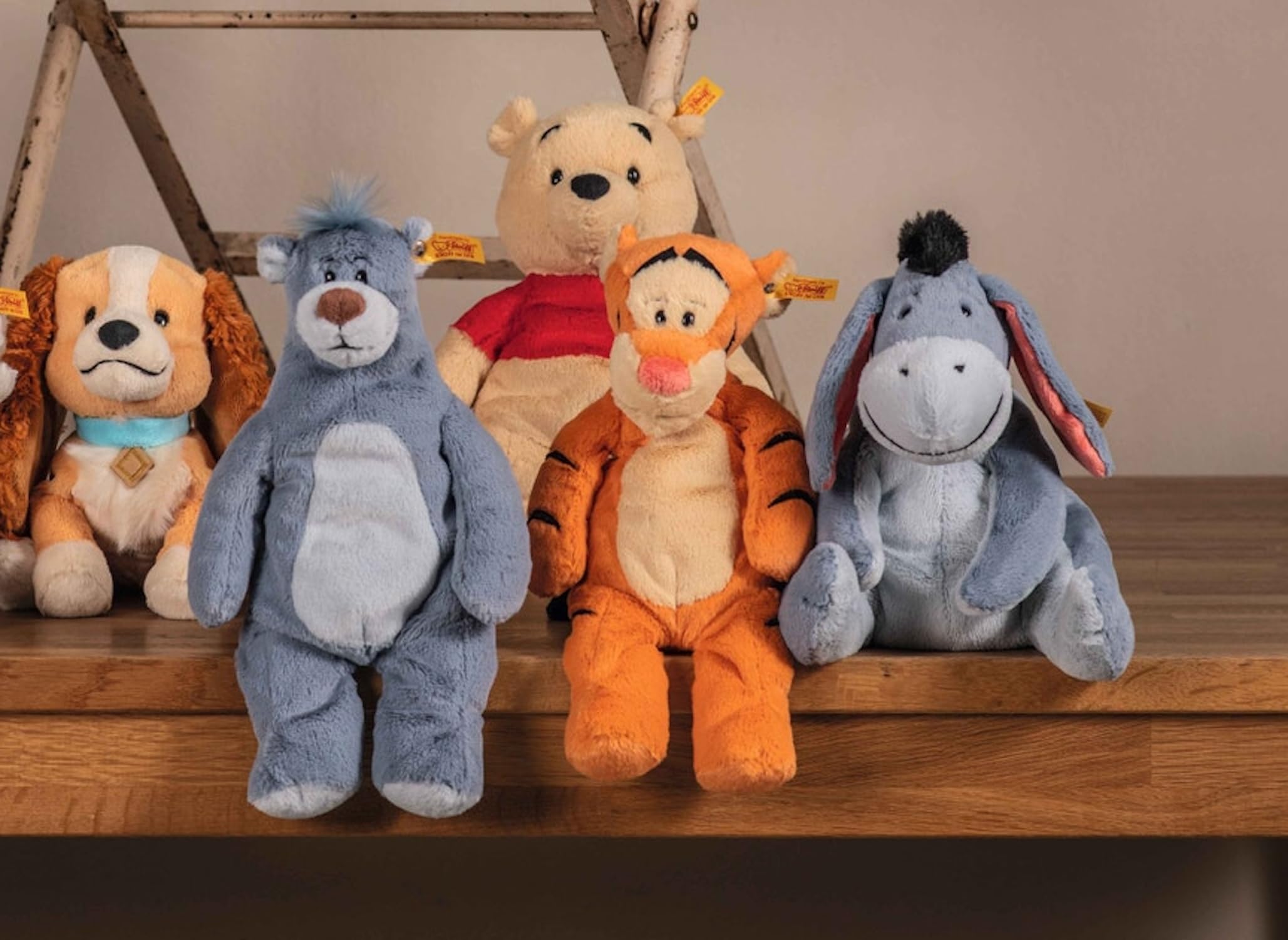 Steiff 024603 Kubuś Puchatek, rodzina, plusz, niebiesko-szary