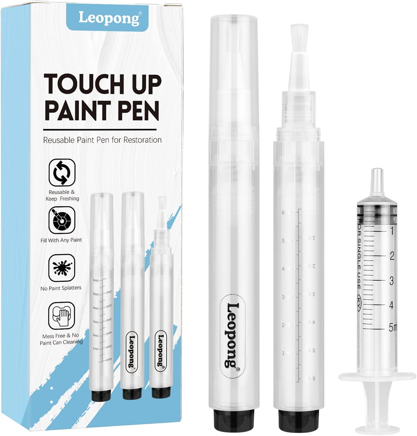 Leopong Touch Up Paint PenFillable Paint PenPaint Brush Pens for