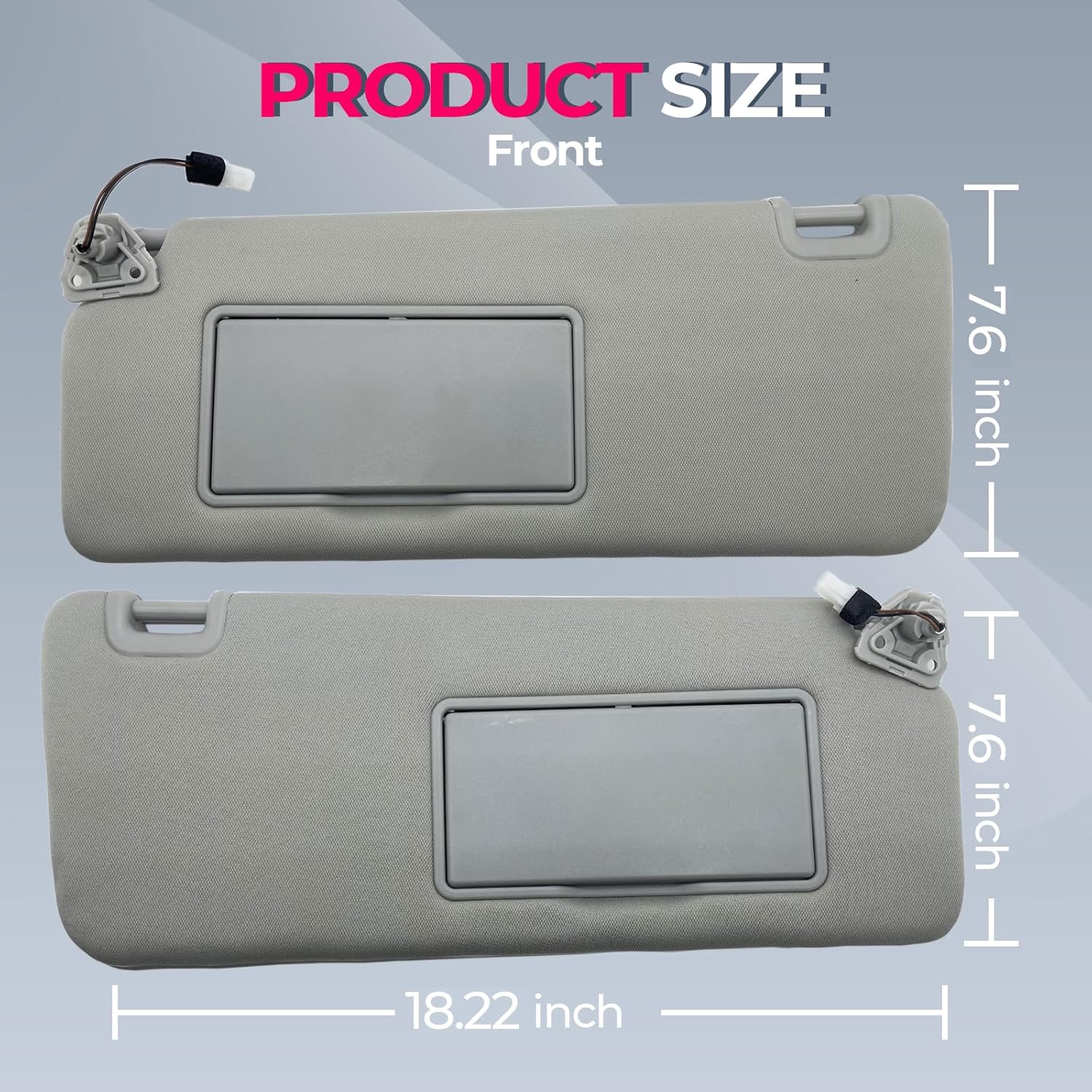 Driver & Passenger Side Sun Visor with Light Replacement Fits for Nissan Titan 2004-2024 QX56 Armada 2004-2014 with Light 96401-EZ70B 96401-EZ70B Color Gray (Driver & Passenger Side)