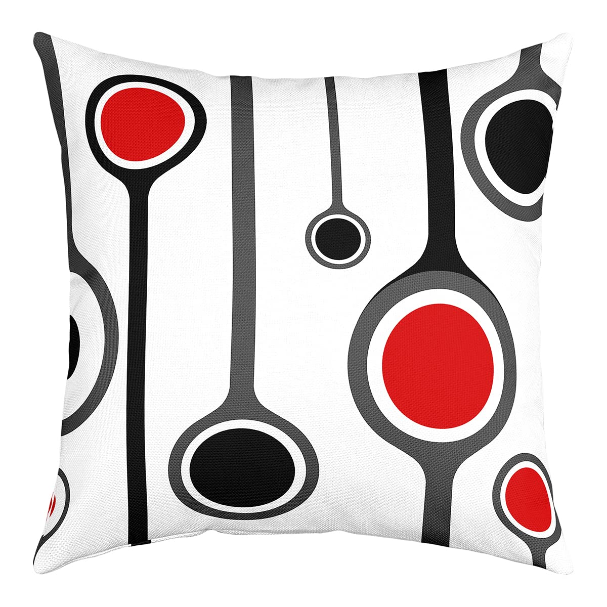 Géométrique Rouge Gris Noir Taies D'oreiller 50x50cm Aveces Housse Coussin Pour Salle Séjour Familiale Lot De 4 Housses De Coussin Réversible Modern L'art Des Rayures Taie Oreiller Abstract Art
