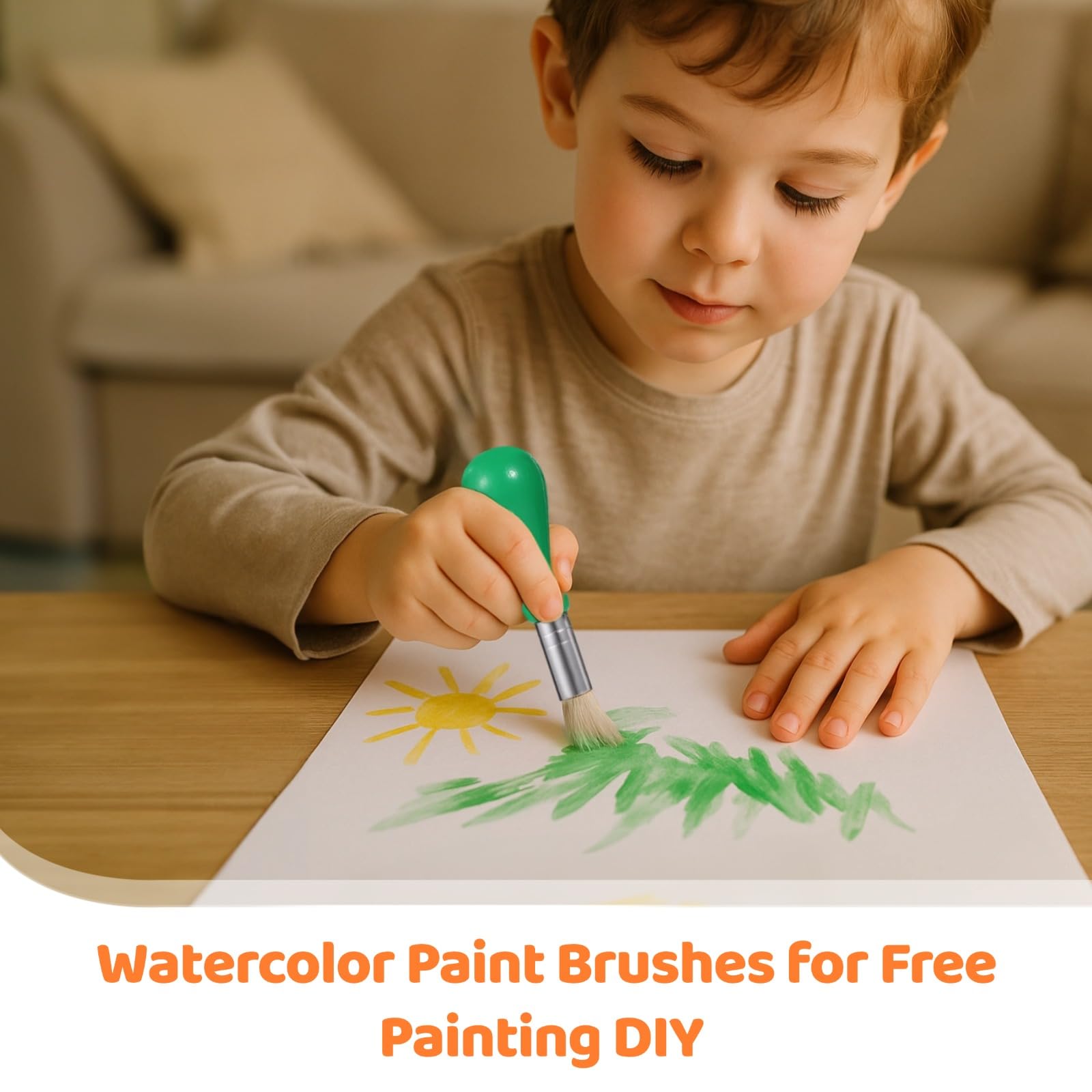 36 pennelli paffuti per bambini, con manico colorato, pennelli per bambini, pennelli per pittura ad acquerello prescolare, forniture artistiche per progetti artigianali