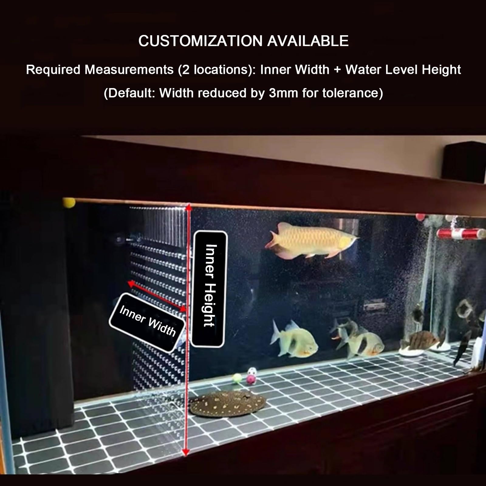 Divisor De Acrílico para Acuario, Separador Universal con Ventosas para El Aislamiento Multiusos De Peces