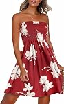 Robes d'été pour les femmes Beach Casual Sundress Strapless Off Couverture de l'épaule