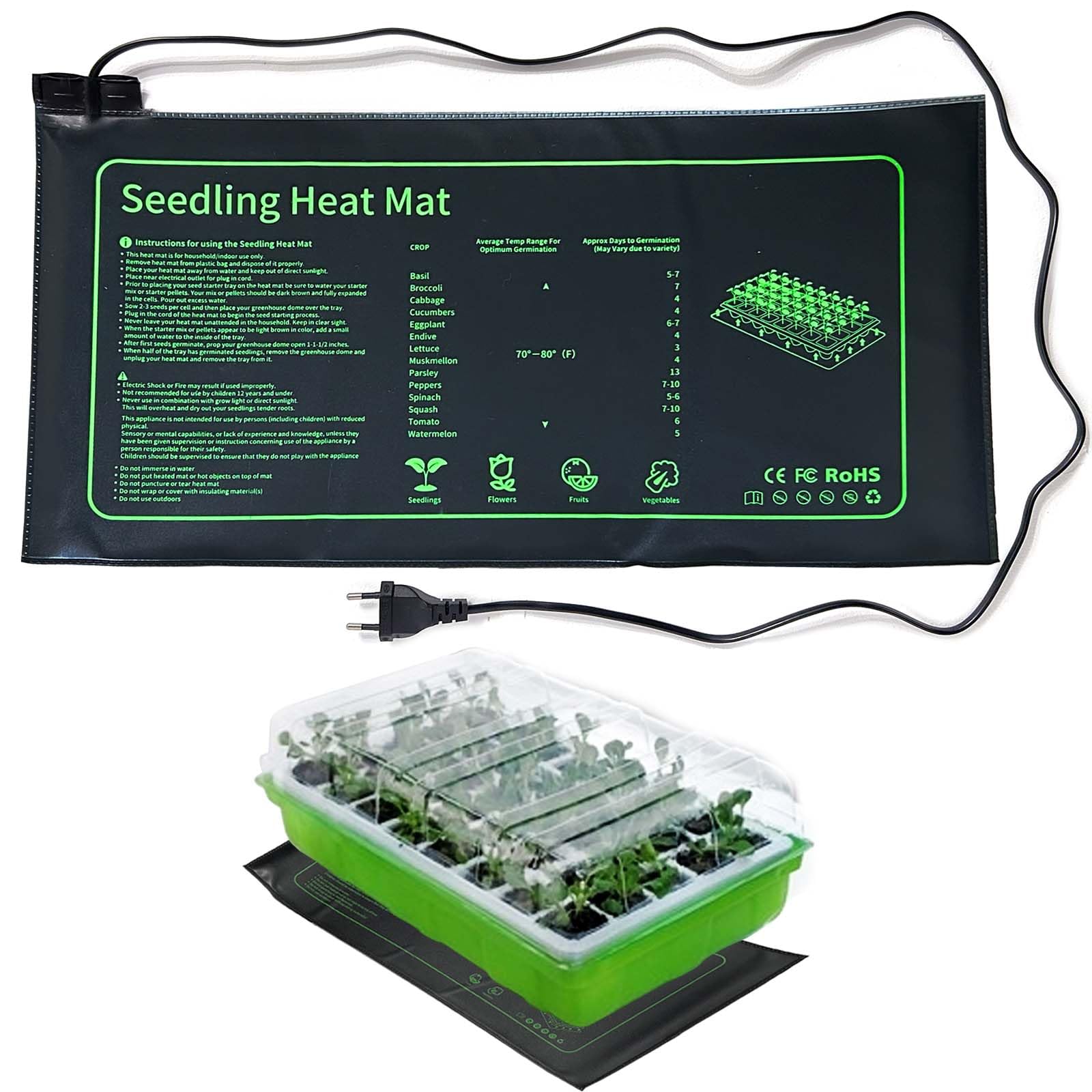 Tapis Chauffant Pour Plantes Avec 3 Températures - Pour Semis, Germination, Jardinage Intérieur/extérieur - 9