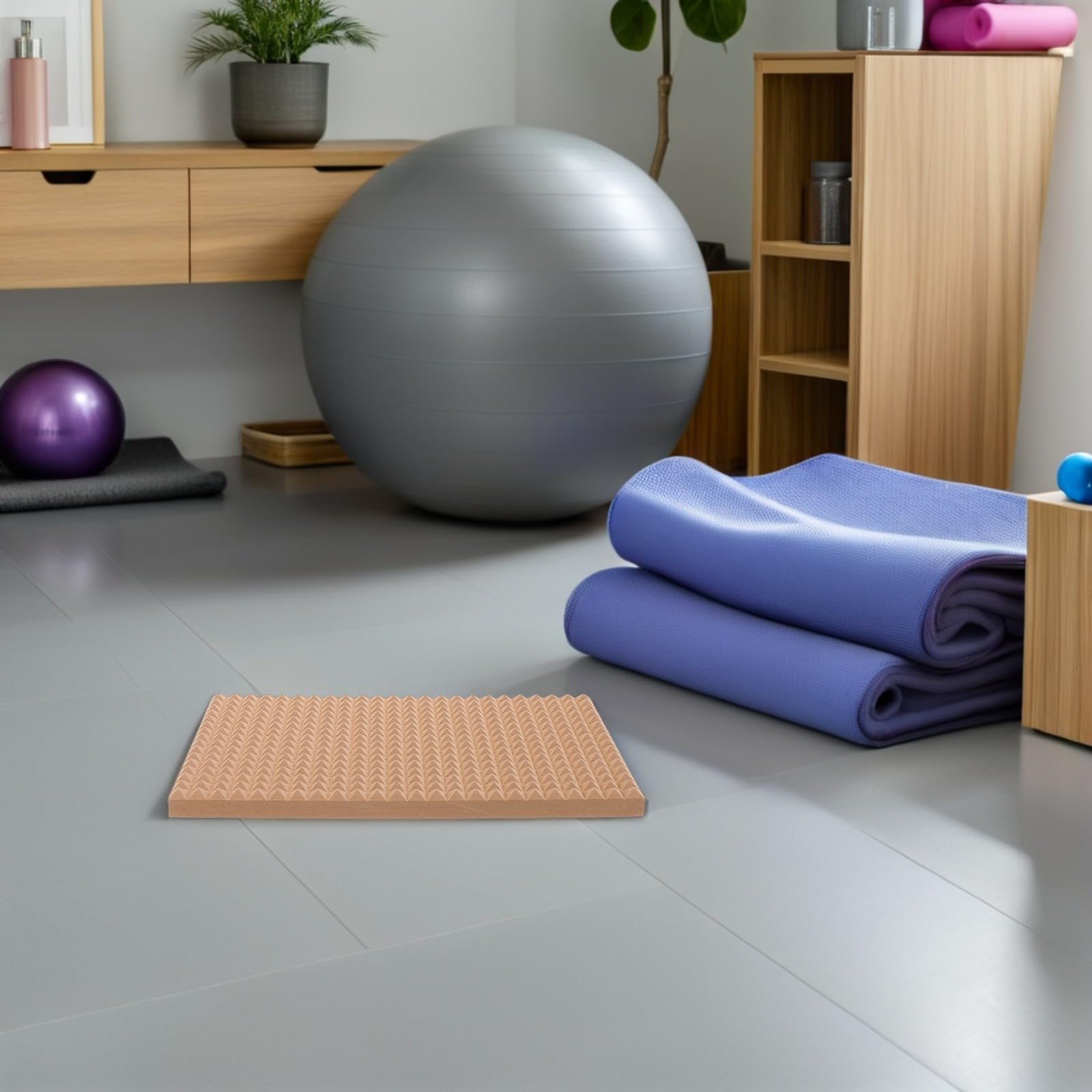 Healeved Esterilla de Acupresión de Madera para Pies Diseño Natural y Forma Cónica, Masajeador Portátil para Cuidado en Casa o Gimnasio