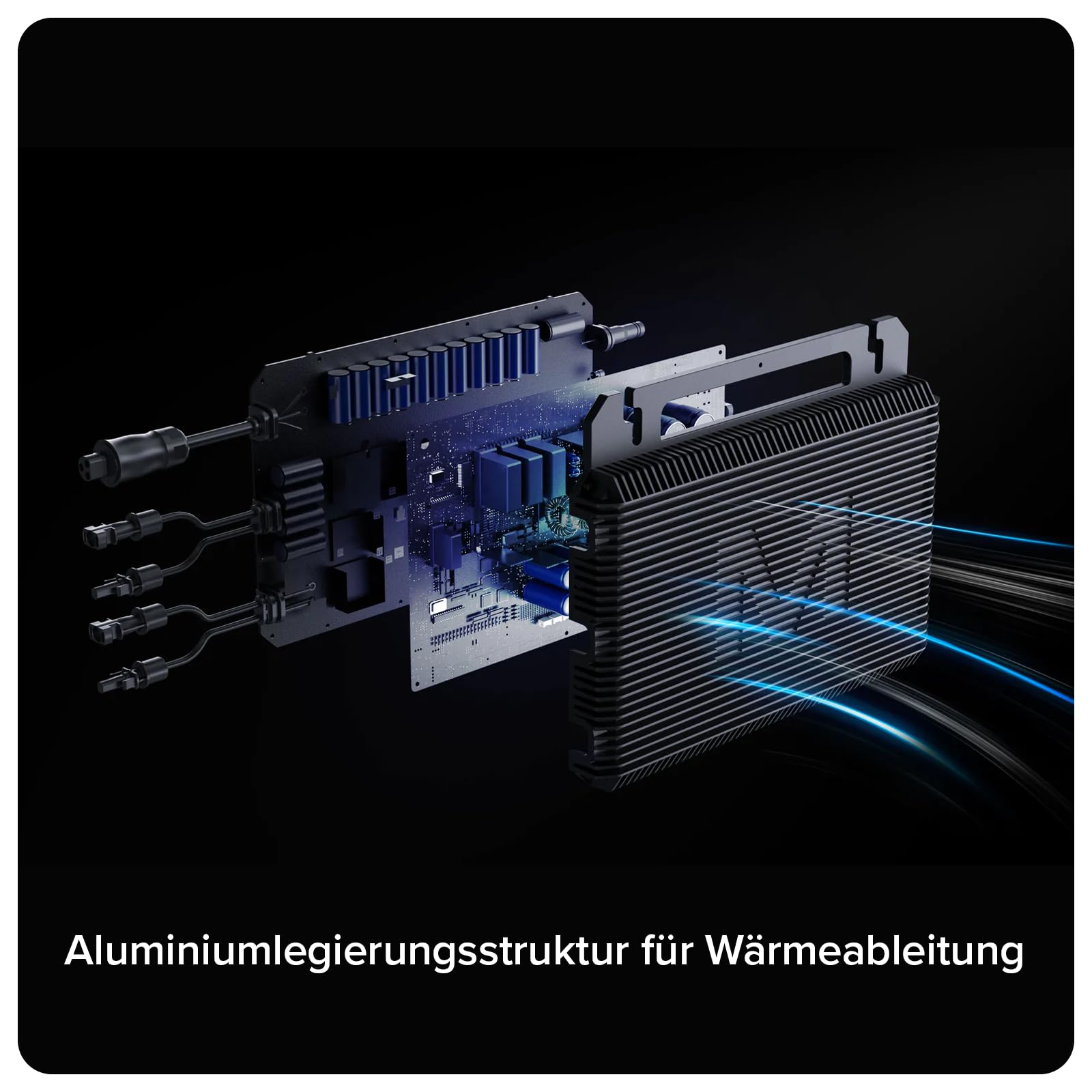 MARSTEK Mikro-Wechselrichter 800 W MST-MI0800 für Balkonkraftwerk, IP67 wetterfest, Plug-&-Play Installation, 2 MPPT, Bluetooth & WiFi, inkl. 5 m Anschlusskabel, Micro Inverter