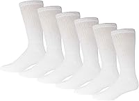 Vista 15 de 6 pares de calcetines tipo crew de algodón para diabéticos sin compresión para neuropatía