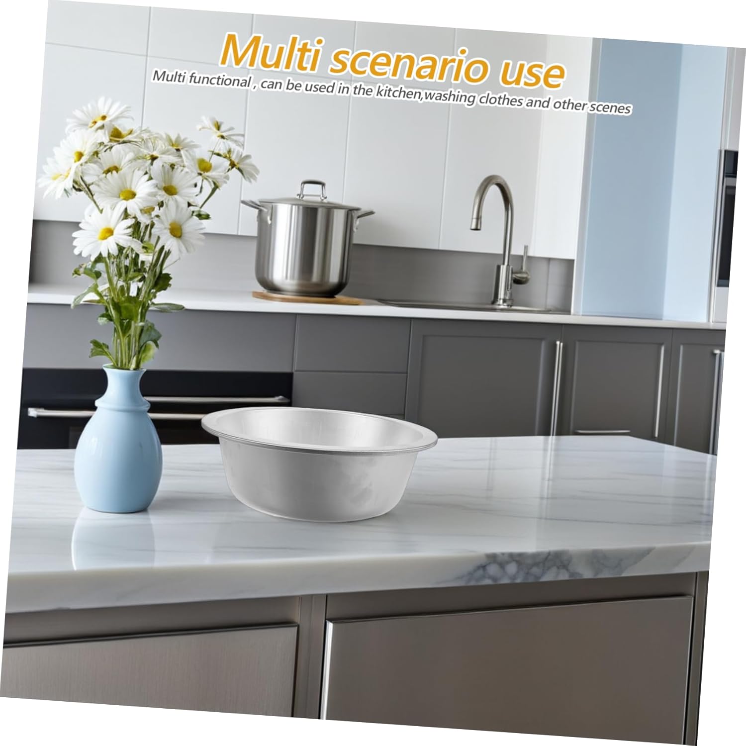 Large Heavy Duty Aluminum Mixing Bowl for Kitchen and Laundry Versatile Washing Basin for Vegetable Cleaning and Food Preparation Pure Aluminum Wash Basin